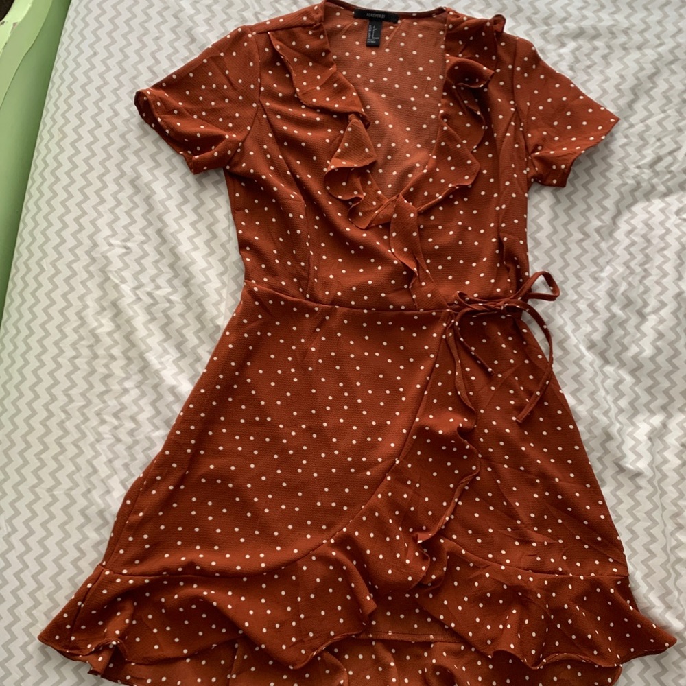 Polka dot wrap dress